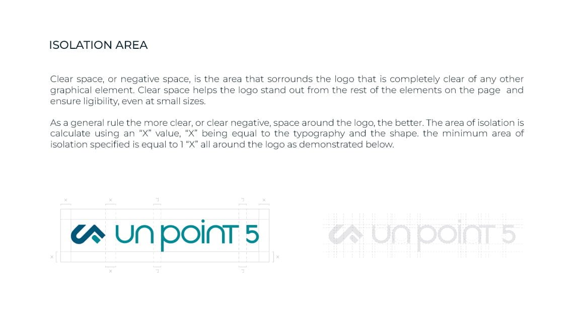 un point 5 logo isolation area